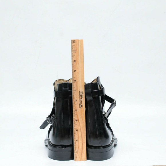 Vintage Black Leather Harness Beatle Ankle Boots Mens 10 E Made in USA Gumsole
